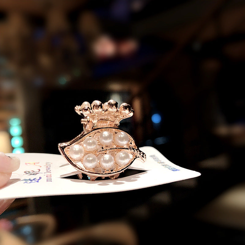 Wholesale women's exquisite pearl geometric small gripper  side or top ponytail clip